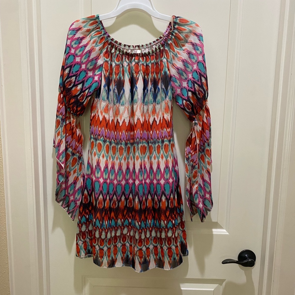 Multicolor, flowing, short dress size S
